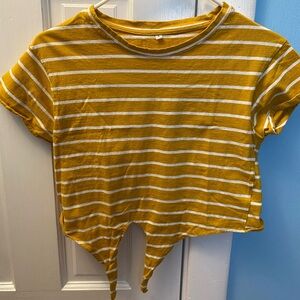Striped Tie Crop Top